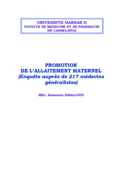 Promotion de l'allaitement maternel