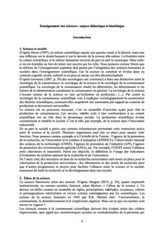 Enseignement des sciences: enjeux didactique et bioethique