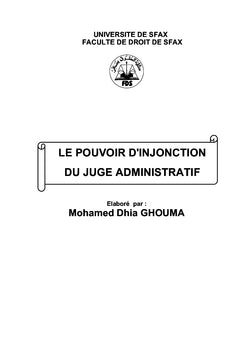Le pouvoir d'injonction du juge administratif en Tunisie