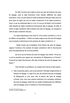 Les regles du langage chez Searle