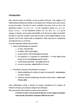 La categorie de l'adverbe en français et sa traduction en arabe