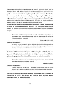 La categorie de l'adverbe en français et sa traduction en arabe