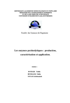 Les enzymes pectinolytiques
