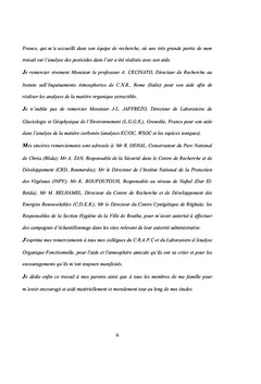 Evaluation des teneurs en polluants atmospheriques