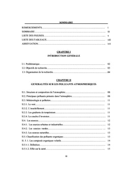 Evaluation des teneurs en polluants atmospheriques