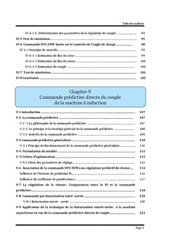Contribution de la commande predictive directe du couple de la MI