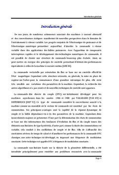 Contribution de la commande predictive directe du couple de la MI