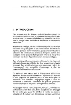 Protection et durabilite de l'aquifere cotier de Martil-Alila