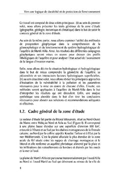 Protection et durabilite de l'aquifere cotier de Martil-Alila