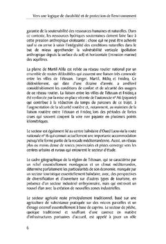Protection et durabilite de l'aquifere cotier de Martil-Alila