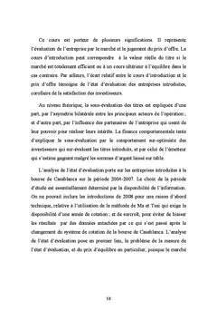 Pricing des introductions à la Bourse de Casablanca