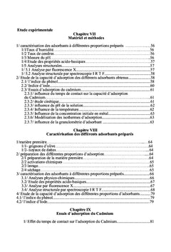 Adsorption des métaux lourds par l'utilisation des adsorbants naturels