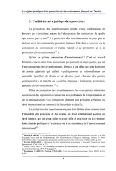 Le régime de la protection des investissements français en Tunisie