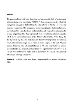 Etude d'un chauffe-eau solaire avec concentrateur parabolique compose