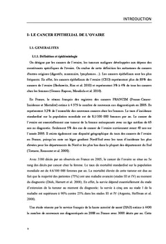 Etude de deux chimiokines CXCL12 et CX3CL1 dans le cancer de l'ovaire