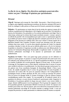Des directives anticipées pourront-elles exister un jour en Algérie