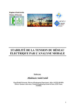 Stabilite de la tension du reseau electrique par l'analyse modale