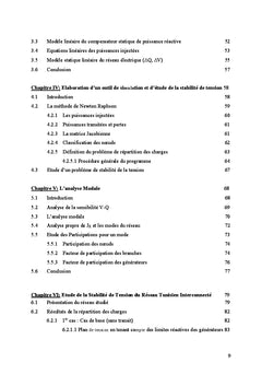 Stabilite de la tension du reseau electrique par l'analyse modale