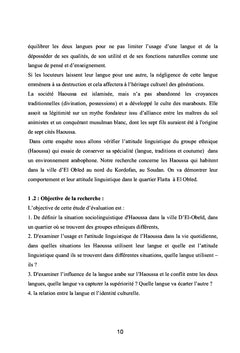 Attitude et usage linguistique de la communaute haoussa d'Obied