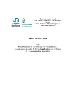 Regroupement textuel pour les systèmes de recommandation industriels