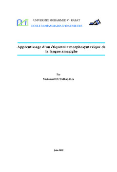 Apprentissage d'un étiqueteur morphosyntaxique de la langue amazighe