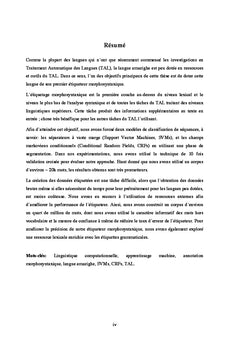Apprentissage d'un étiqueteur morphosyntaxique de la langue amazighe