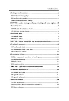 Analyse multi-echelle par ondelettes pour la reconstruction de forme