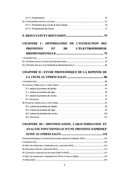 Analyse Proteomique de la reponse de Vitis vinifera au strèss salin