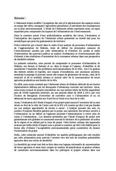 Impacts de l'urbanisation sur les terres agricoles de Meknes