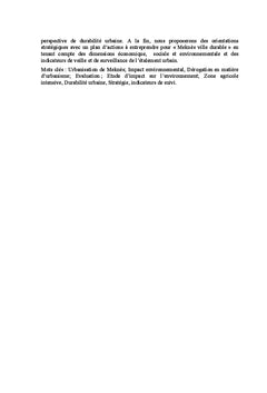 Impacts de l'urbanisation sur les terres agricoles de Meknes