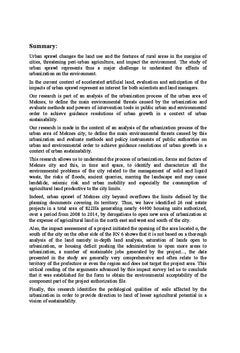 Impacts de l'urbanisation sur les terres agricoles de Meknes