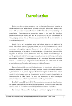 Le systeme de Promotion interne