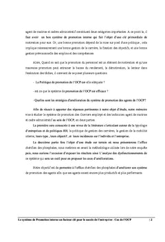 Le systeme de Promotion interne