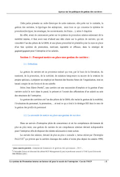 Le systeme de Promotion interne