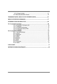 Etude de la Qualite physico-chimique des eaux du lac d'Aleg