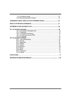 Etude de la Qualite physico-chimique des eaux du lac d'Aleg