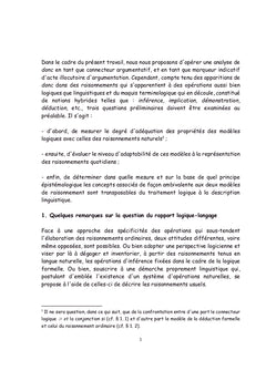 Donc : entre pretention logiciste et realite discursive