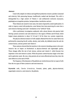Caracteristiques physico-chimiques du lait camelin Camelus dromedarius