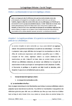 La Logistique Urbaine Durable « LUD » : concepts, etat des lieux
