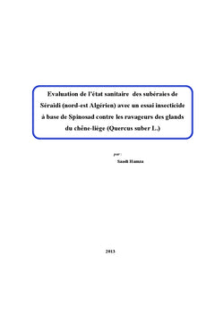 Etat phytosanitaire d'un peuplement du Chène-liège (Annaba, Algérie)