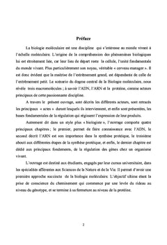 Biologie Moléculaire à l'usage des Etudiants des Sciences Biologiques