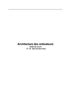 Architecture des Ordinateurs