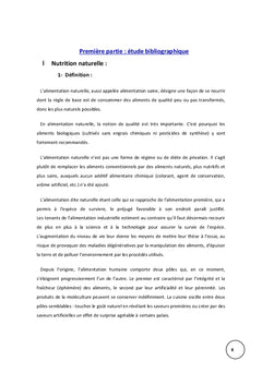 Préférences et comportements alimentaires envers la nature