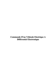 Commande D'un Vehicule electrique A Differentiel electronique