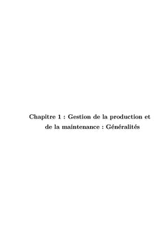 Ordonnancement de la production et de la maintenance