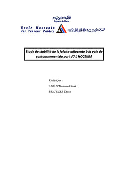 Etude de stabilite de la falaise adjacente ç la voie de contournement