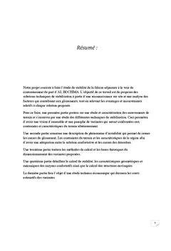 Etude de stabilite de la falaise adjacente ç la voie de contournement