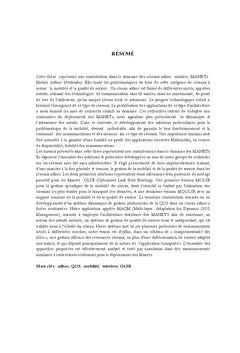 Gestion de la mobilite et de la qualite de service dans les manets
