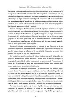 La conduite de la politique monetaire: efficacite et defis