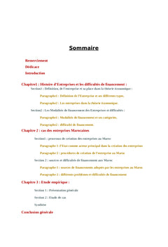 Les Difficultes Du Financement Des entreprises